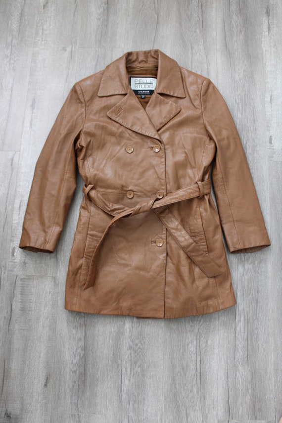 Women Leather Coat / Brown / Y2K / Wilson's Leather / Pelle Studio