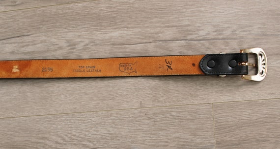 Vintage Tooled Leather Belt. Floral Designs. - image 4