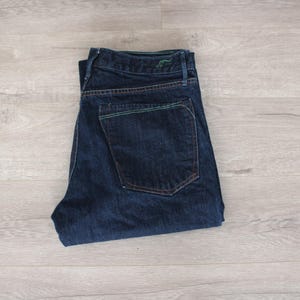 Y2K Jeans - Blue - Button Fly - Straight Leg - 34 Waist - Dark Wash