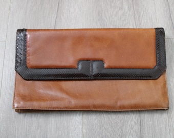 Vintage Leather Wallet Brown Made in Hungary Estimated Era 1970s - 1980s