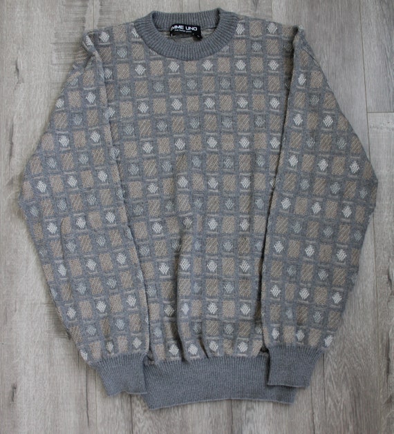 Men Crew Neck Sweater 90's style knit Made in Bul… - image 2