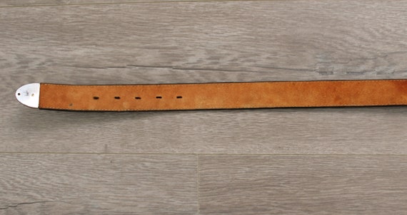 Vintage Tooled Leather Belt. Floral Designs. - image 5