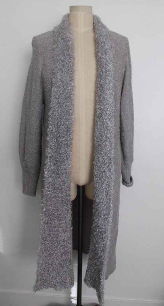 Women Heavy Long Gray Sweater / Sideffects Label … - image 2