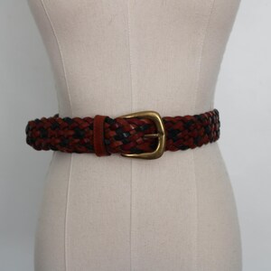 Made In‎ Turkey Colorful Wide Genuine Leather Braided Belt Women\'s Size 36 Y2k Made in Turkey Genuine Leather Braided Belt Size M Brown 2  main image 2