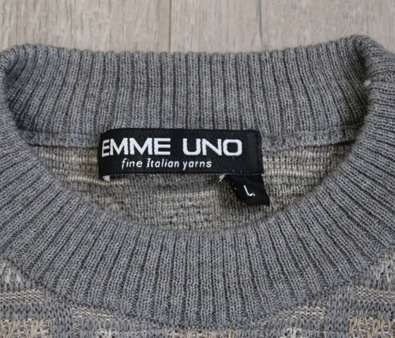 Men Crew Neck Sweater 90's style knit Made in Bul… - image 3