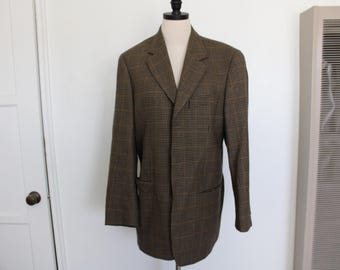 Vintage Plaid Casual Blazer / Men's Size Medium / Era 1990s