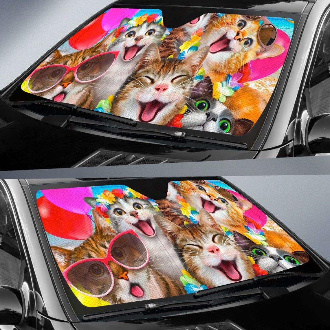 Cat Funny Color Auto Sun Shade Car Accessories Personalized Etsy