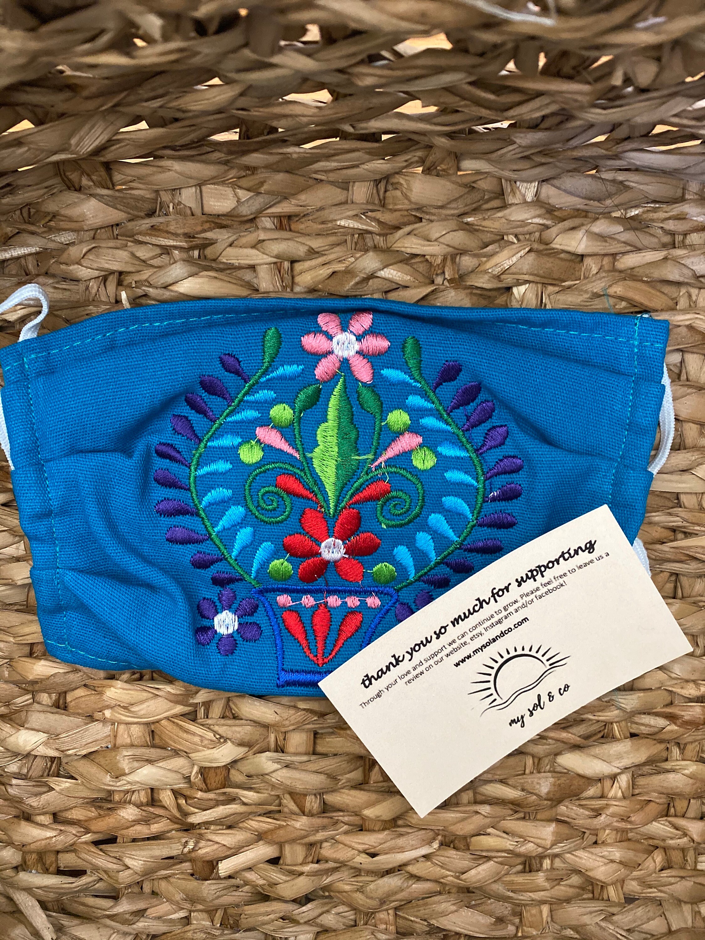 Embroidered Face Mask Mexican Face Mask Floral Face Mask Etsy