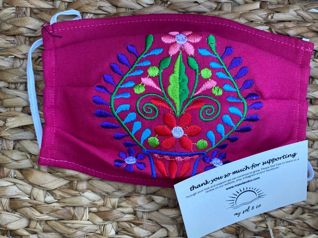 Embroidered Face Mask Mexican Face Mask Floral Face Mask Etsy