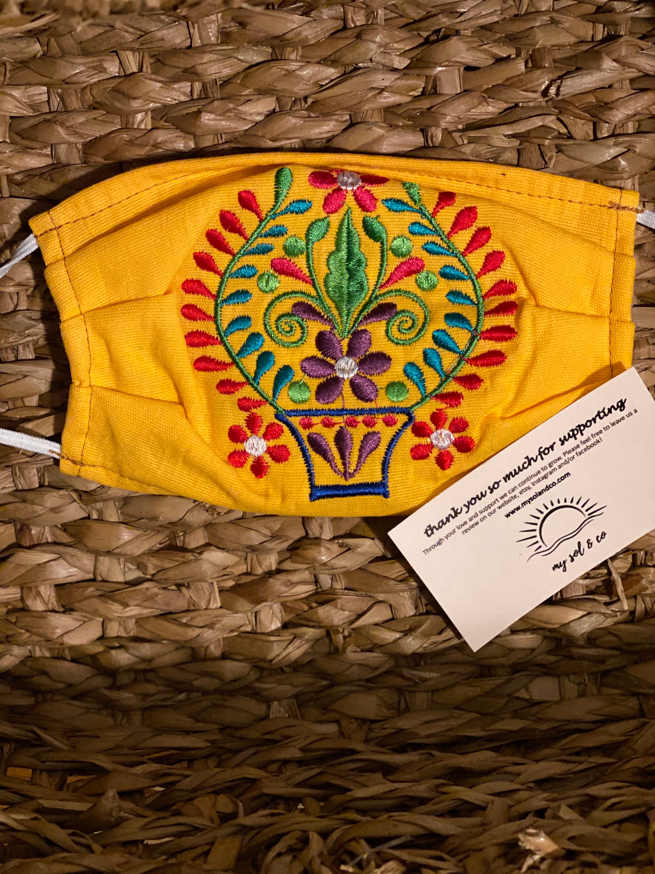 Embroidered Face Mask Mexican Face Mask Floral Face Mask Etsy