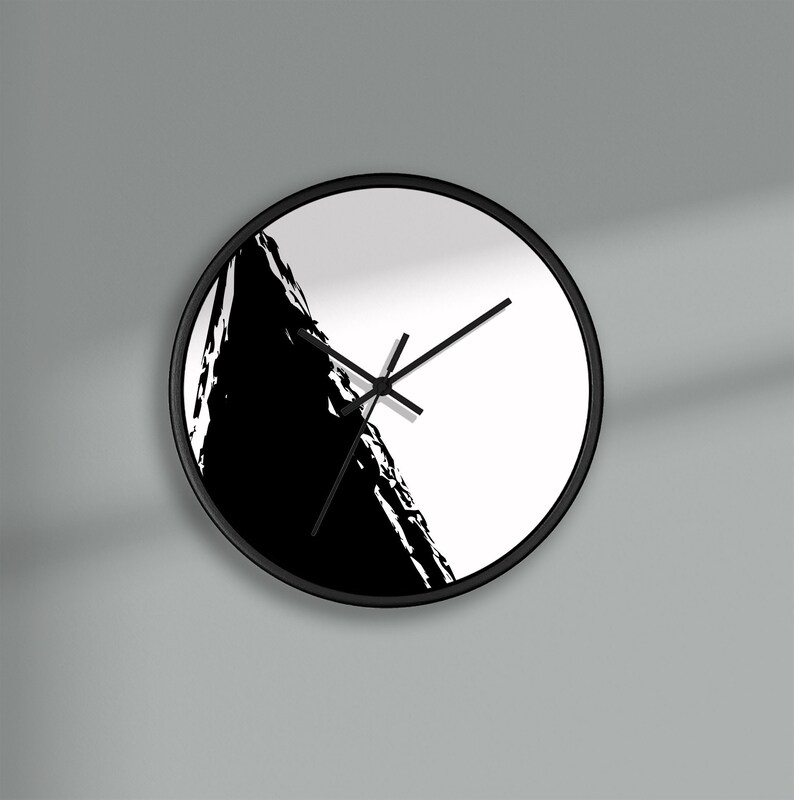 Try Wall Clock Black and White Designs Monochrome Art - Etsy
