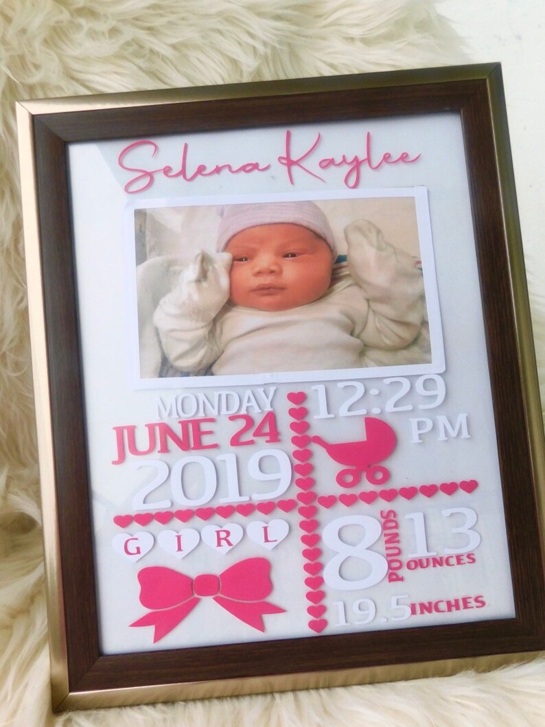 Baby Birth Stat Plaque. Boy & Girl. Newborn Birth Announcement Etsy