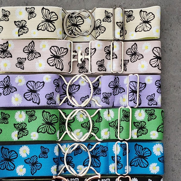 2 Inch Elastic Adjustable Butterfly Belts- Snaffle Bit, Surcingle, Circle and More