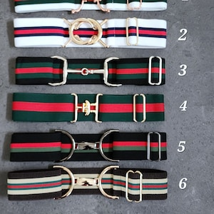 Gucci stripe elastic belt cheap