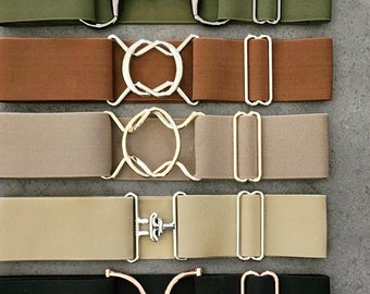 Vintage 80\'s Stretch Cinch Waist Belt Celtic Knot Swirl Buckle 80s Stretch Belt 28-38 main image 3