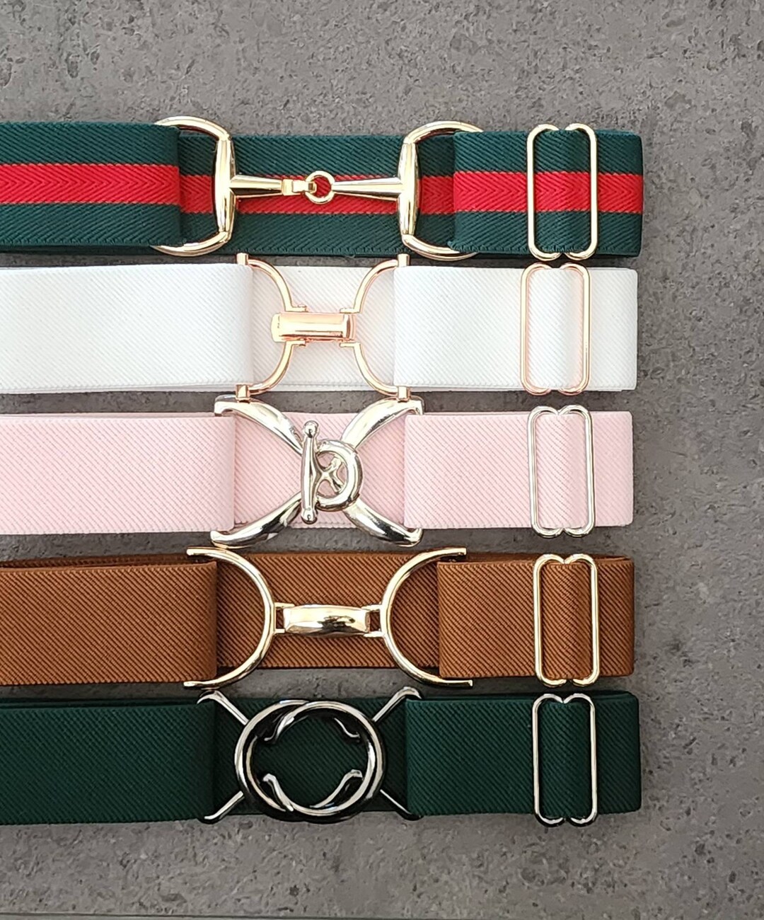 Dielianyi 2PCS 1.5-inch Elastic Equestrian Belt With Horse Bit Buckle