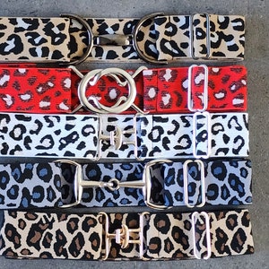 Elastische 1.5 Inch Leopard Elastische Reitgürtel - Surcingle, Snaffle Bit Buckles