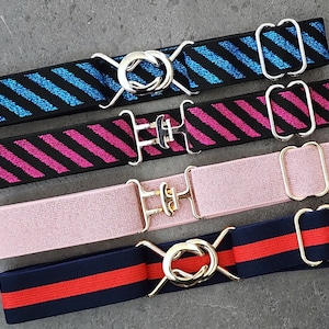 2,5cm verstellbarer, elastischer Reitergürtel - Surcingle, Snaffle Bite, Circle, Clip Buckles