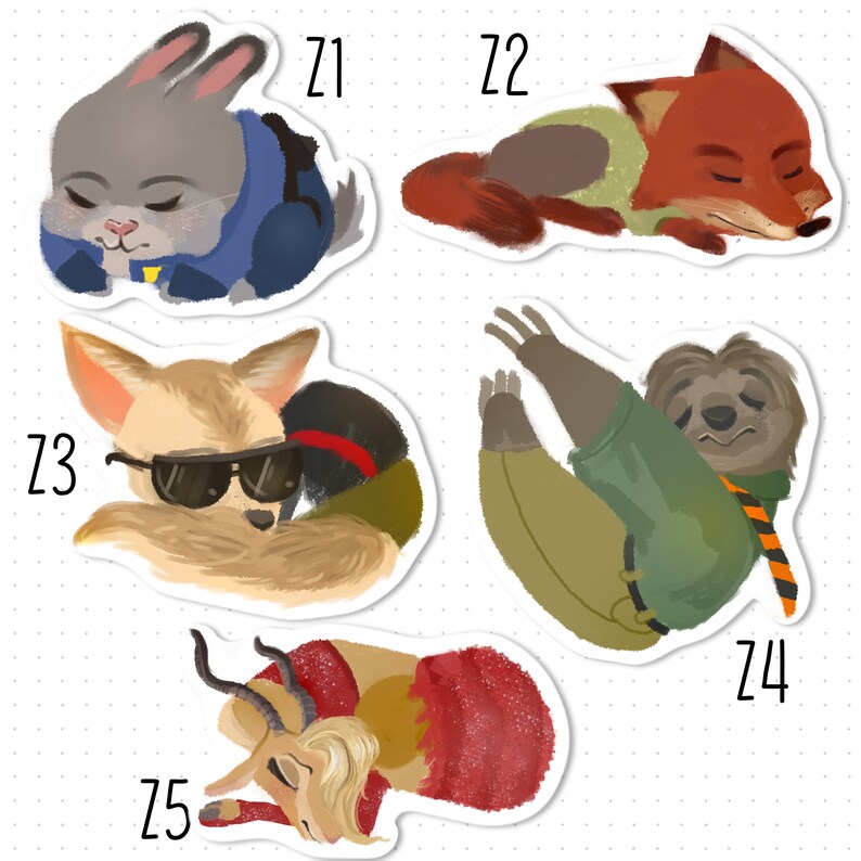 Disney's Zootopia 2.5 Stickers Etsy