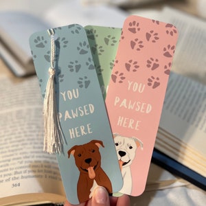 Custom Pitbull Bookmark | Custom Pet Bookmark | Pet Bookmark | Dog Bookmark | Pitbull Gift | Pet Memorial | Personalized Bookmark