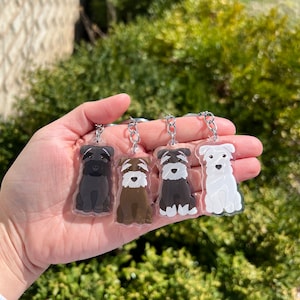 Schnauzer Keychain | Clear Acrylic Dog Breed Keychain | Schnauzer | Schnauzer Acrylic Charm