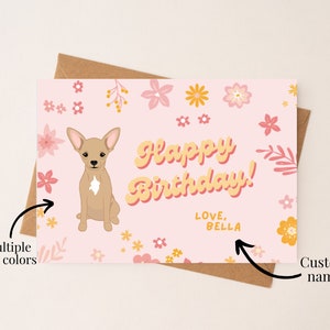 Custom Chihuahua Birthday Card | Personalized Dog Birthday Card | Custom Dog Breed Card