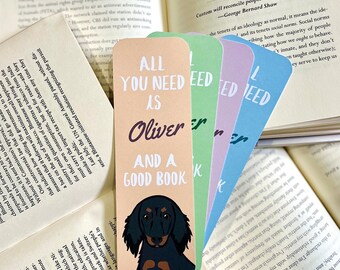 Custom Longhaired Dachshund Bookmark | Custom Pet Bookmark | Dog Bookmark | Wiener Dog Gift | Personalized Bookmark