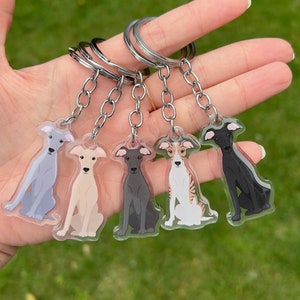 Whippet / Italian Greyhound Dog Keychain