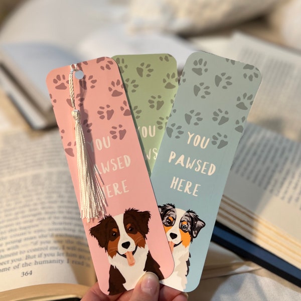 Custom Australian Shepherd Bookmark | Custom Pet Bookmark | Dog Bookmark | Australian Shepherd Gift | Pet Memorial | Personalized Bookmark