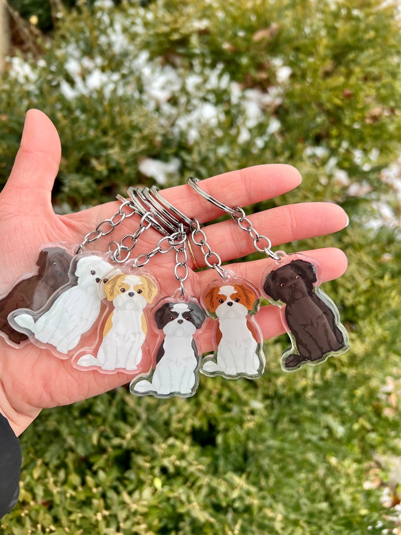 Shih Tzu Acrylic Dog Breed Keychain Etsy