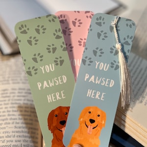 Custom Golden Retriever Bookmark | Custom Pet Bookmark | Dog Bookmark | Golden Retriever Gift | Pet Memorial | Personalized Bookmark