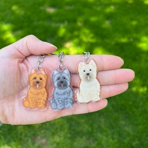 Cairn Terrier Dog Breed Keychain | Cute Dog Gift | Pet Breed Keyring