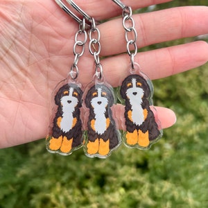 Bernedoodle Acrylic Dog Breed Acrylic Keychain | Pet Loss Memorial Gift | Cute Dog Gift | Pet Breed Keyring