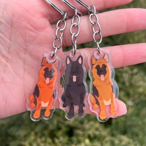 German Shepherd Acrylic Dog Breed Keychain | Pet Loss Memorial Gift | Cute Dog Gift | Pet Breed Keyring