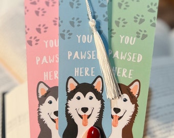 Custom Husky Bookmark | Custom Pet Bookmark | Pet Bookmark | Dog Bookmark | Siberian Husky Gift | Pet Memorial | Personalized Bookmark