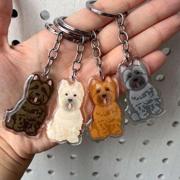 Cairn Terrier Acrylic Dog Breed Keychain | Pet Loss Memorial Gift | Cute Dog Gift | Pet Breed Keyring