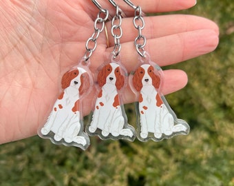 Ierse rode en witte setter hond sleutelhanger | Leuk hondencadeau | Sleutelhanger huisdier