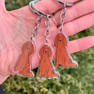 Irish Setter Dog Keychain | Cute Dog Gift | Pet Breed Keyring