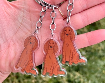 Irish Setter Dog Keychain | Cute Dog Gift | Pet Breed Keyring