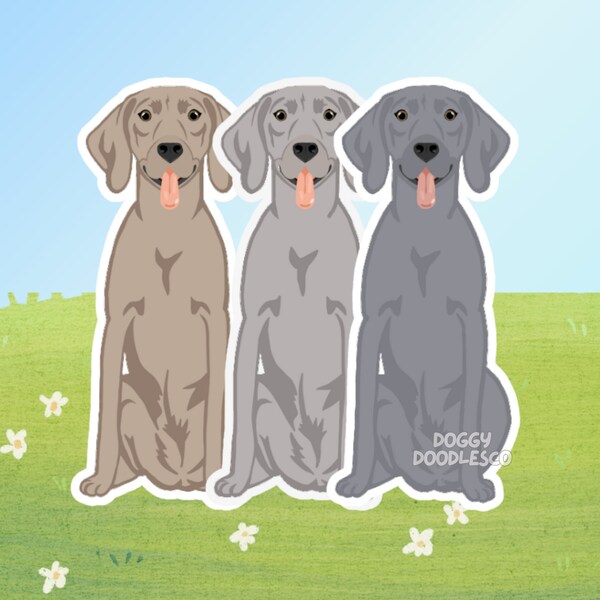 Weimaraner Dog Die Cut Sticker | Waterproof Laptop & Water Bottle Decal