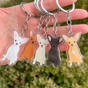 Chihuahua Dog Keychain | Cute Dog Gift | Pet Breed Keyring