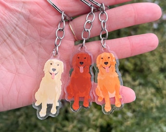 Golden Retriever Dog Keychain | Cute Dog Gift