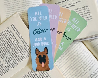 Custom German Shepherd Bookmark | Custom Pet Bookmark | Dog Bookmark | German Shepherd Gift | Pet Memorial | Personalized Bookmark