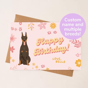 Custom Doberman Pinscher Birthday Card | Personalized Dog Card