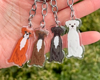 Boxer Acrylic Acrylic Dog Breed Keychain | Pet Loss Memorial Gift | Cute Dog Gift | Pet Breed Keyring