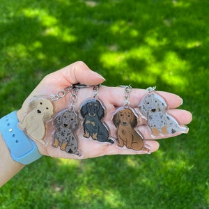 Longhaired Dachshund Dog Keychain | Cute Dog Gift | Pet Breed Keyring