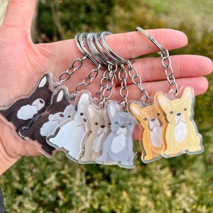 French Bulldog Acrylic Dog Breed Keychain | Pet Loss Memorial Gift | Cute Dog Gift | Pet Breed Keyring