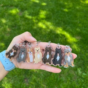 American Bully Epoxy Dog Breed Keychain  | American Bully Keyring | Cute Dog Gift