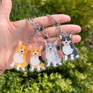 Pembroke Welsh Corgi Acrylic Dog Breed Keychain | Pet Loss Memorial Gift | Cute Dog Gift | Pet Breed Keyring