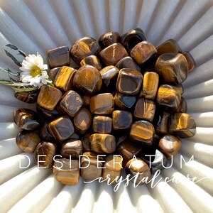 Brown Tiger&#39;s Eye Crystal Tumble - Medium Large Sized - Great Color Shape Size & Quality - Genuine Tigers Tiger Natural Stone Crystals